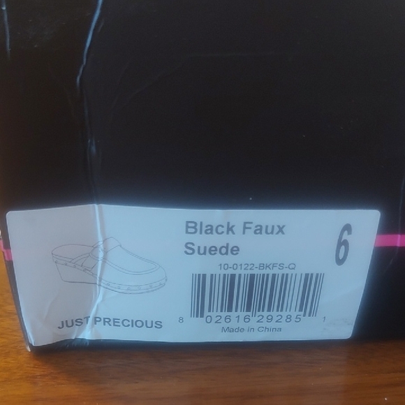 Black Suede Clogs with Silver Accents - Picture 5 of 5